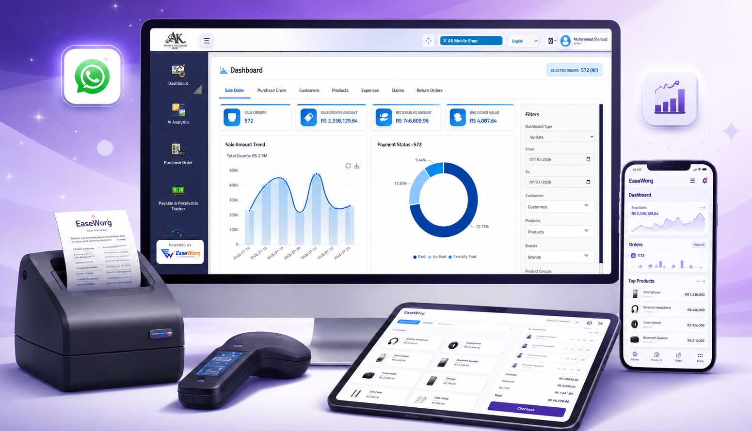 EaseWorq POS dashboard